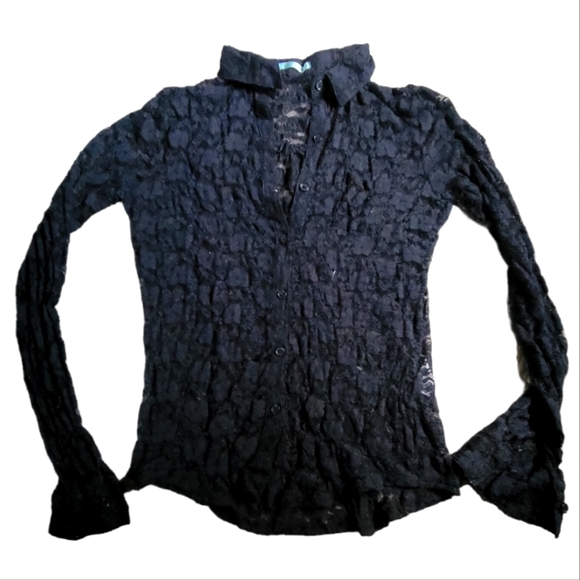 Maurices Tops - Maurices black lace button down womens large
